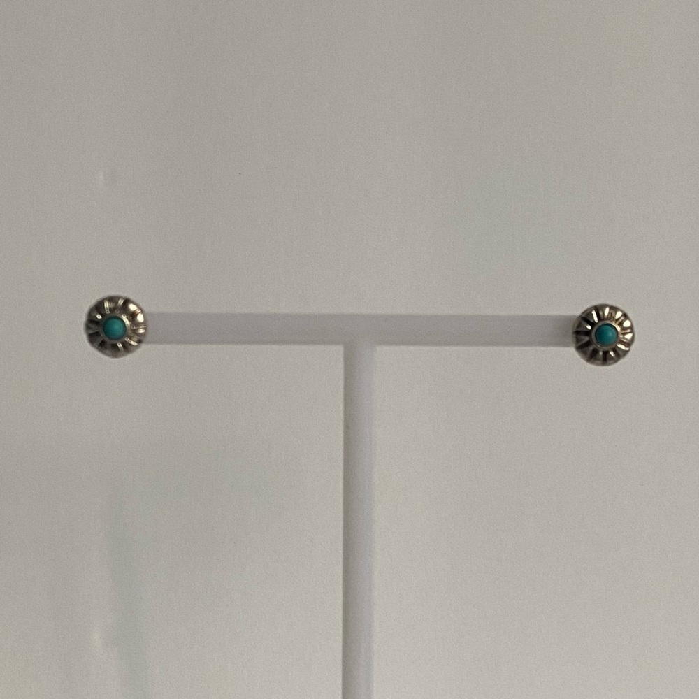 Silver and turquoise stud earrings